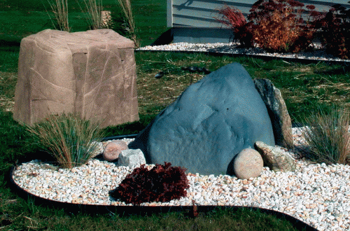 Фото: декорирование септика фигурными камнями