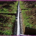Фото: особенности местности при укладке канализационных труб