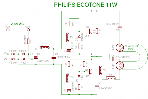 Фото: схема подключения димера к экономной лампе Philips